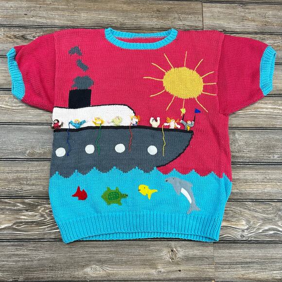 Handmade Vintage Sweater Shirt Size Medium - Picture 2 of 6